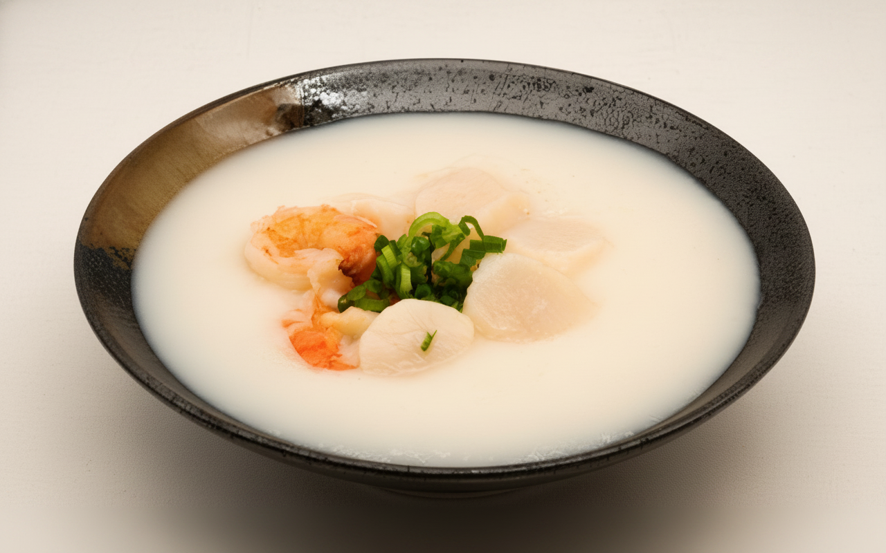 B1. Scallop with Tiger Shrimp Congee