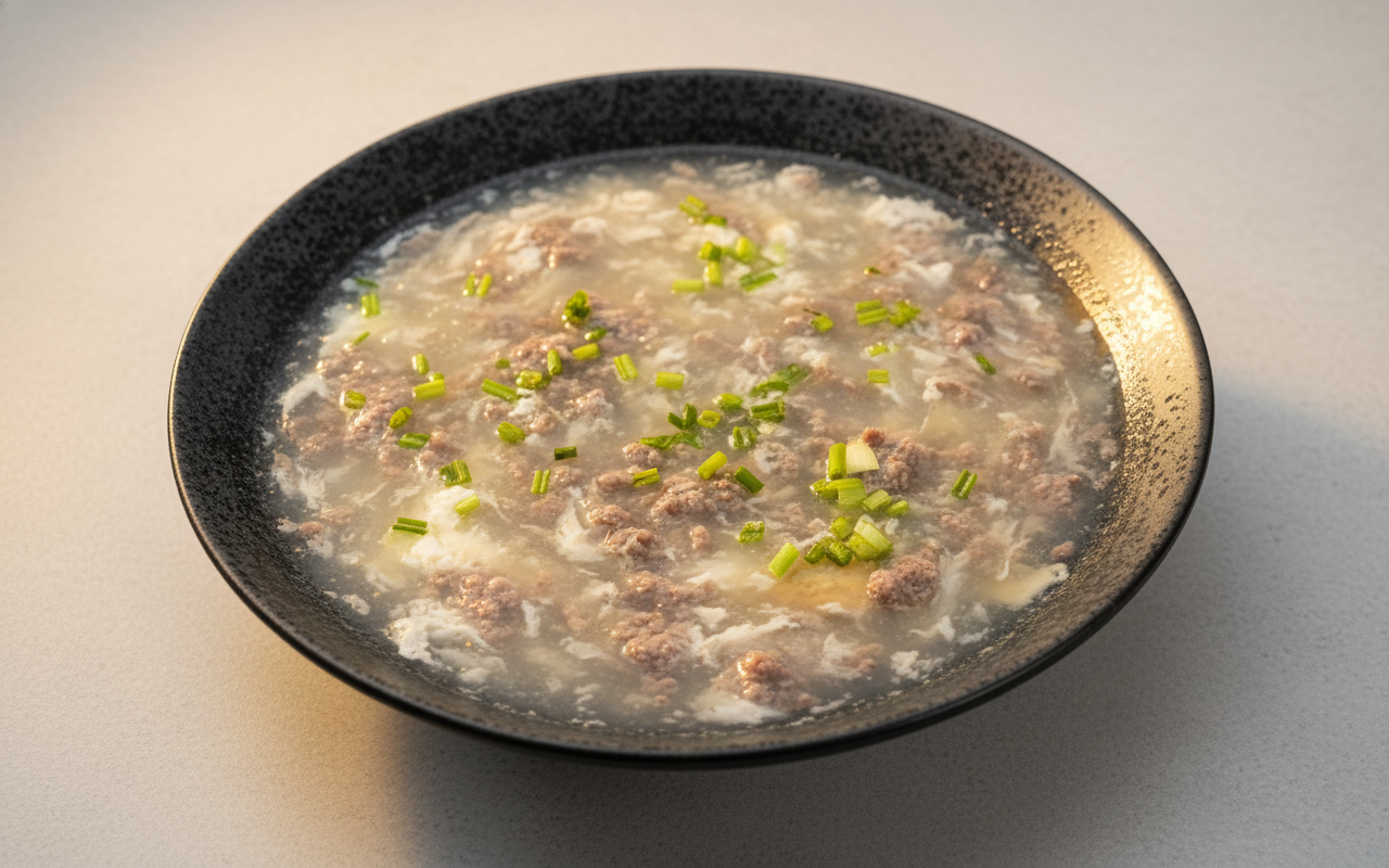 D6. Minced Beef with Egg White Thick Soup