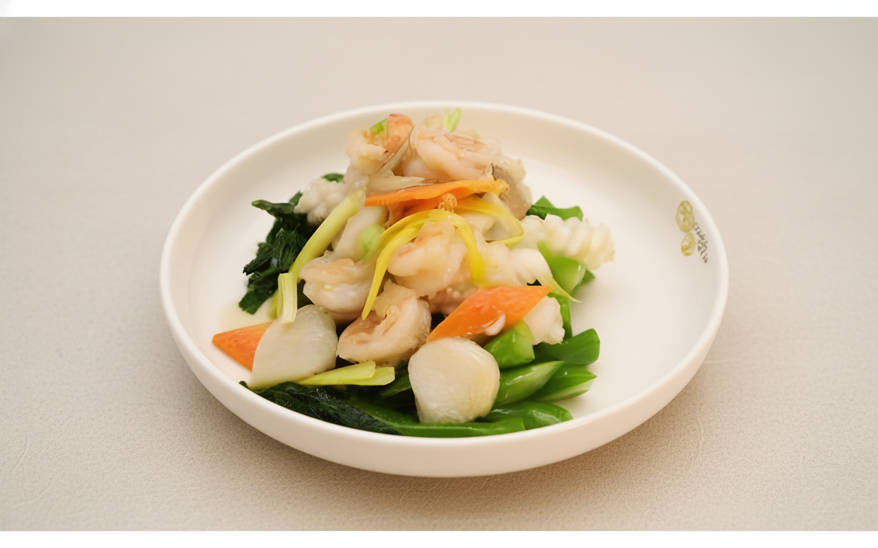 K4. Stir-Fried Seafood with Vegetable