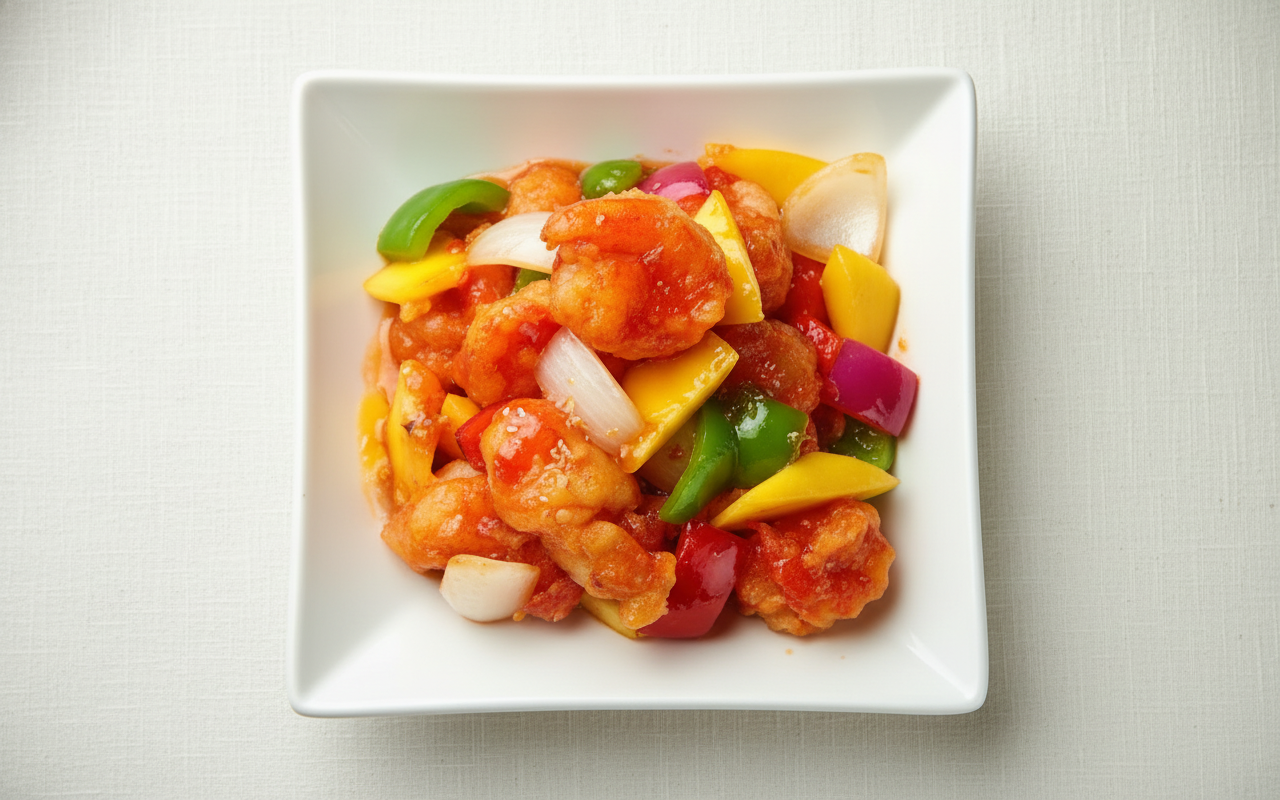 K8. Fried Prawn and Chicken with Mango