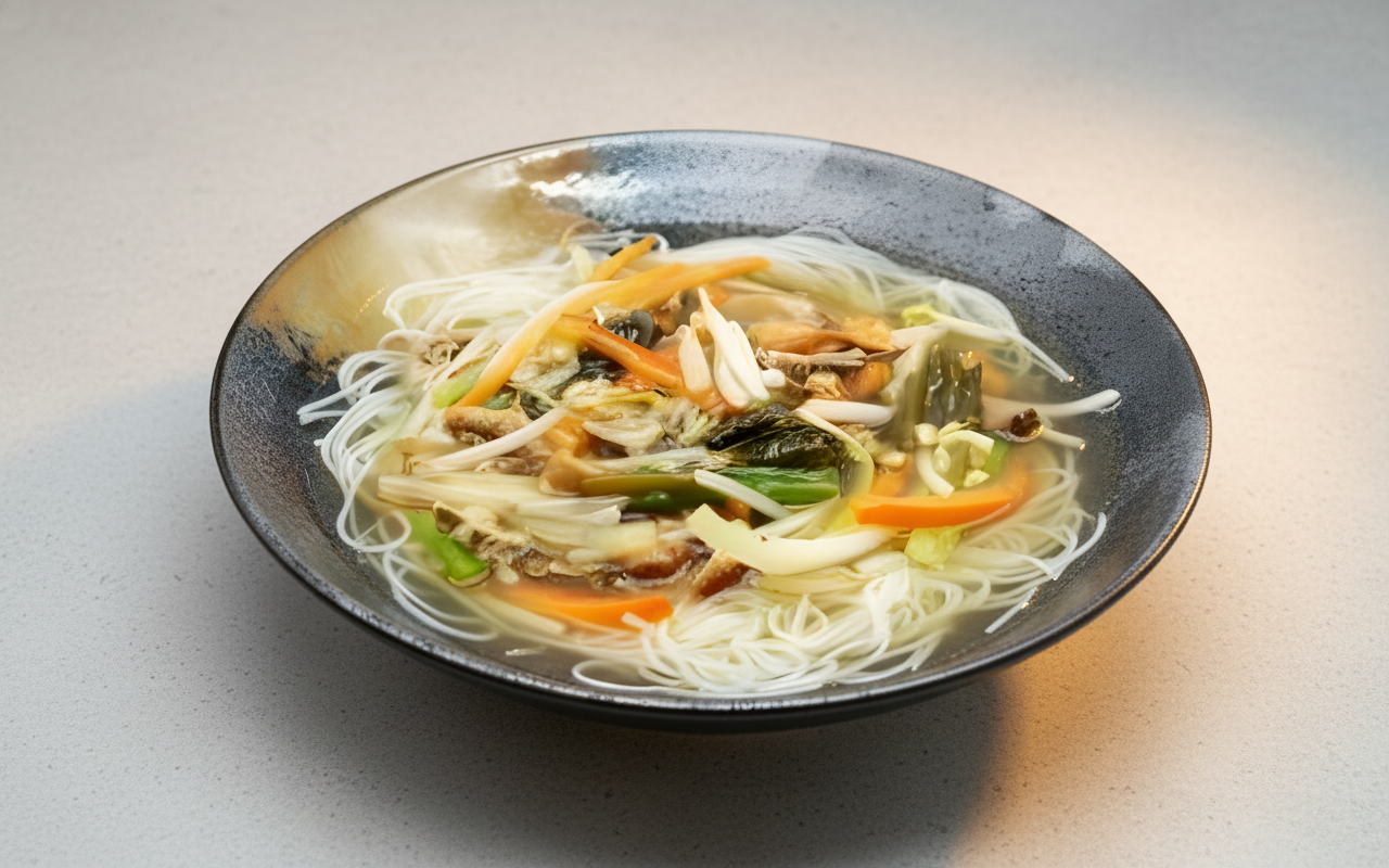 M2. Shredded Duck with Preserved Cabbage Vermicelli in Soup