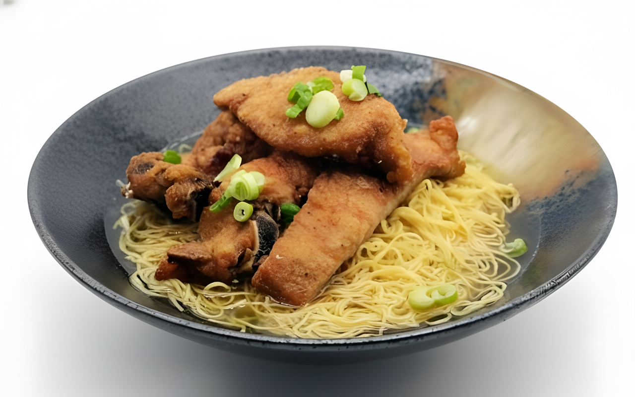 M6. Deep Fried Pork Chop Noodle in Soup