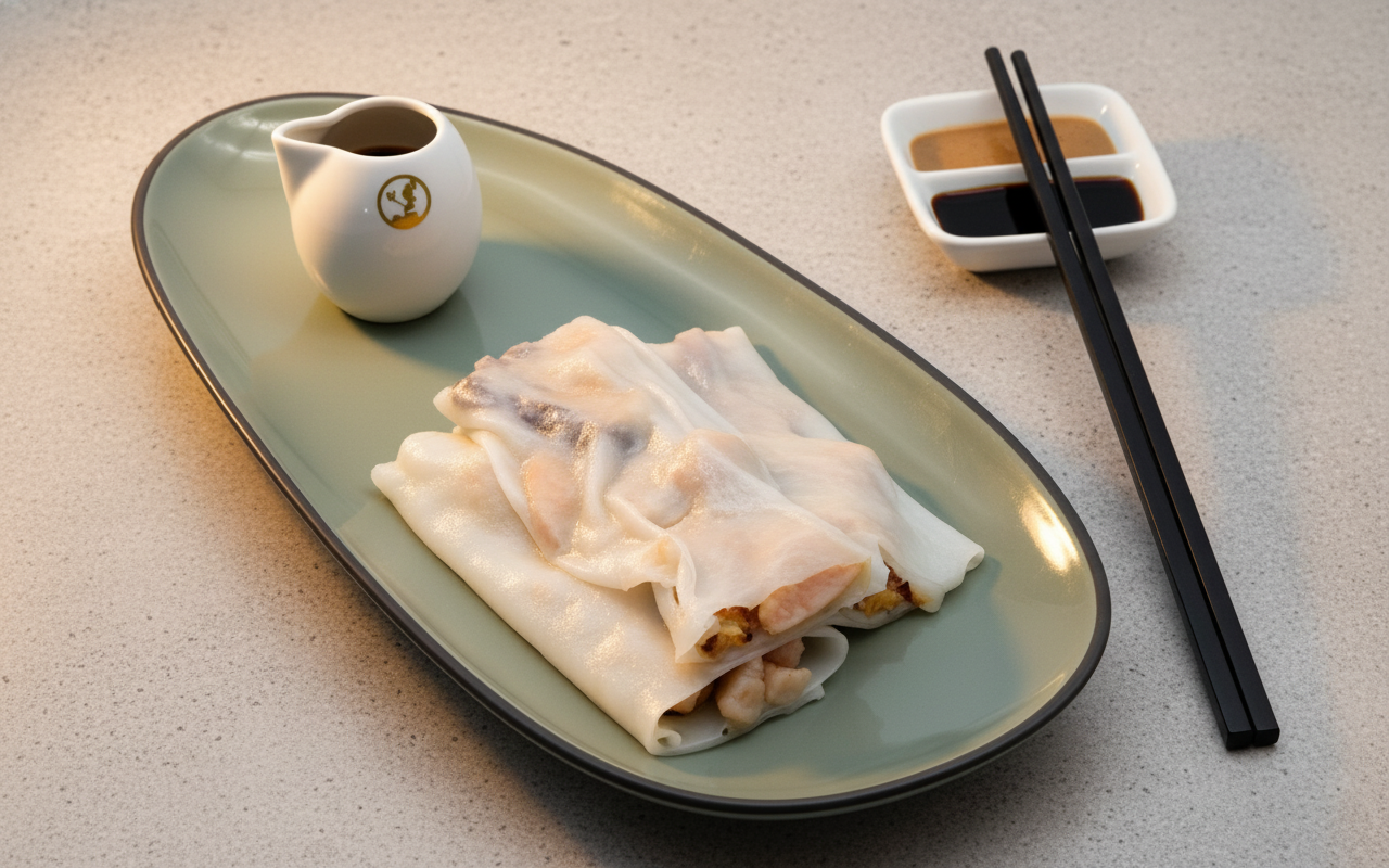 P6. Chicken and Chinese Mushroom Rice Noodle Roll